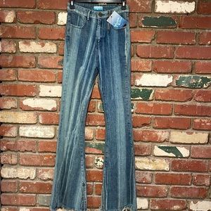 Show Me Your Mumu  Jeans  Blue Austin high waisted stripped denim pants  NWT!